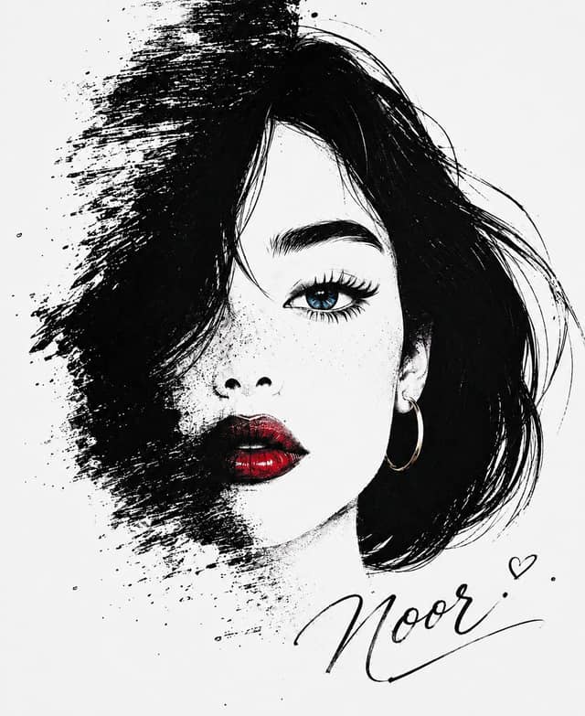 Dramatic Ink Splash Portrait with Selective Color