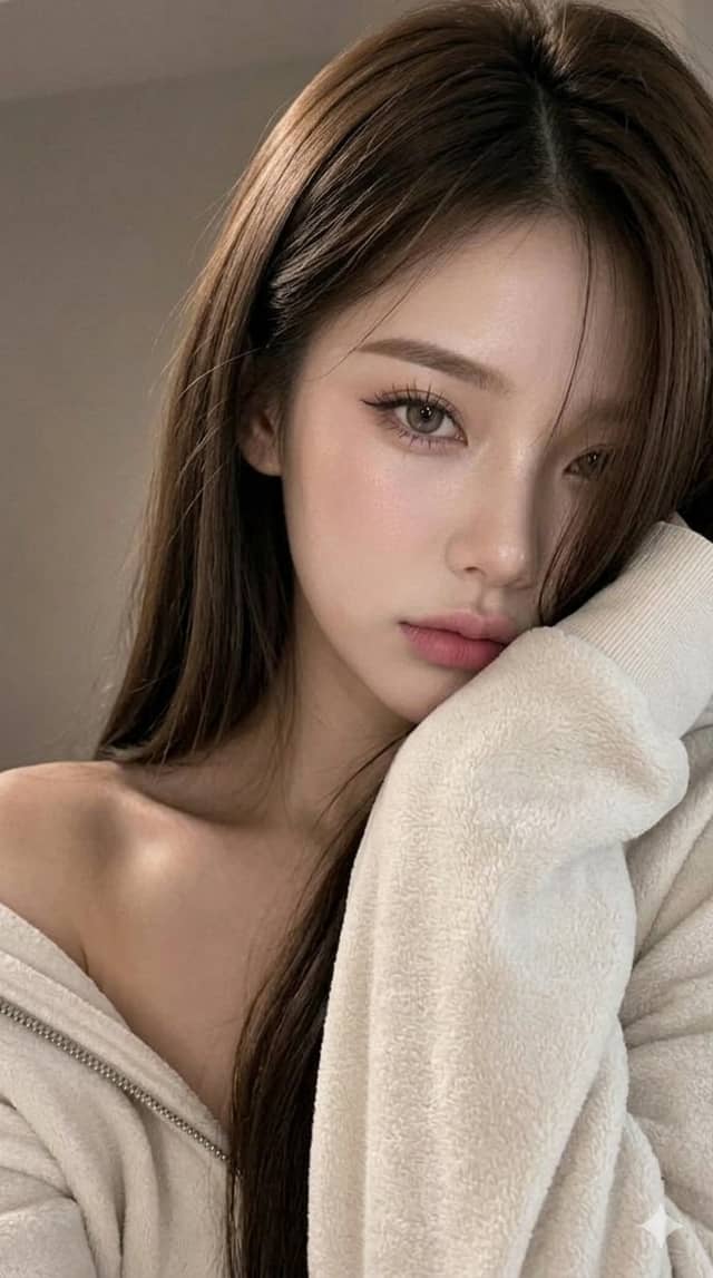 Intimate Webcam Selfie Portrait of a Girl in Hoodie
